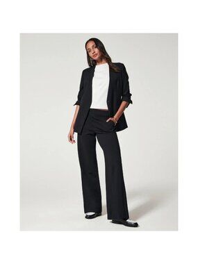 NWT Spanx Perfect‎ Collarless Blazer Classic Black MEDIUM ponte knit business